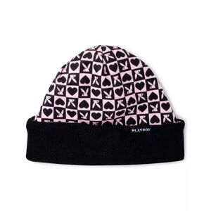 Playboy Bunny Reversible Pink and Black Beanie Hat
